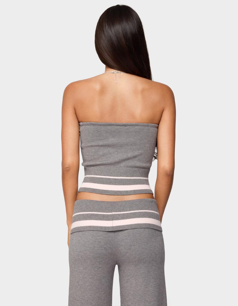 EDIKTED Kaliya Stripey Strapless Knit Top image number 2