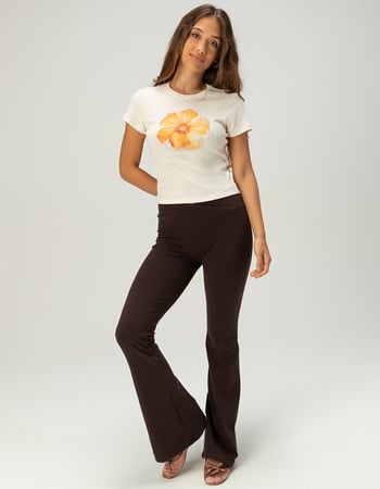 FULL TILT Flower Beaded Womens Baby Tee Alternative Image