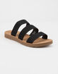 SODA Elastic 3 Strap Black Womens Sandals image number 1