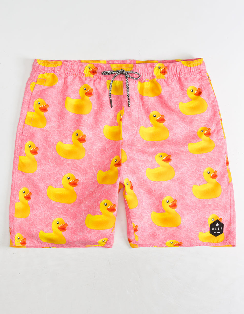 NEFF Ducky Hot Pink Mens Hot Tub Volley Shorts image number 0