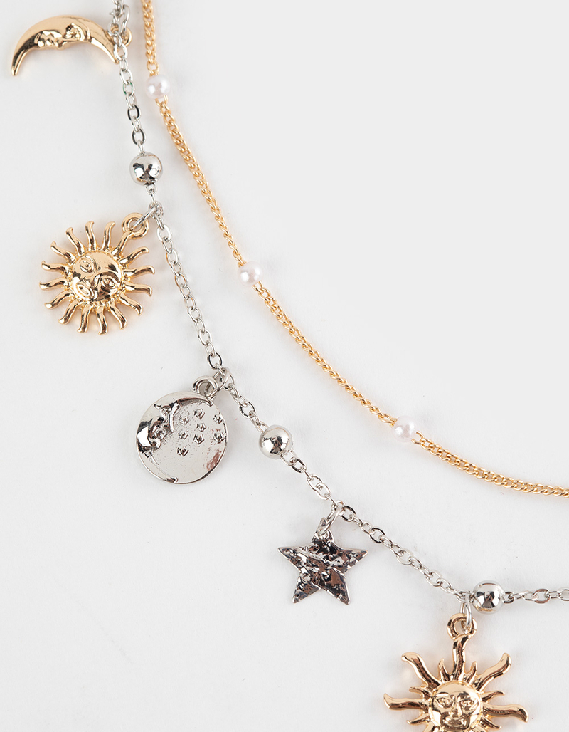 FULL TILT Sun Star Pearl Charm Necklace - METALLIC CMBO | Tillys