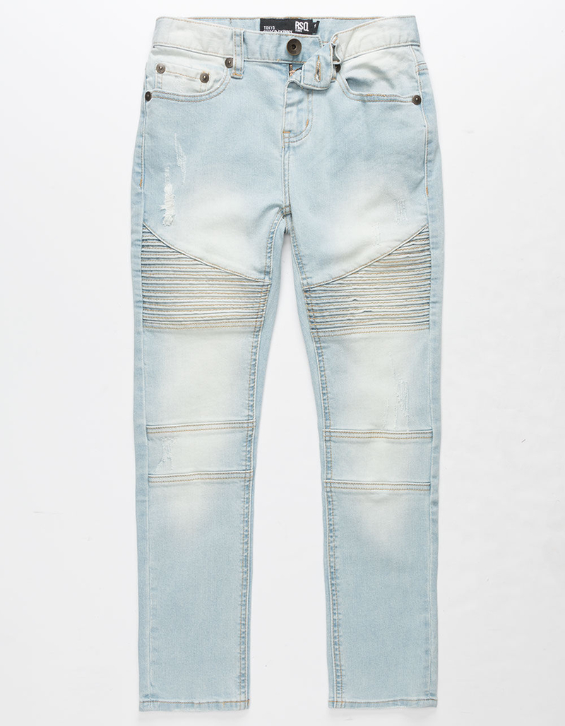 RSQ Boys Super Skinny Moto Ripped Stretch Jeans image number 4