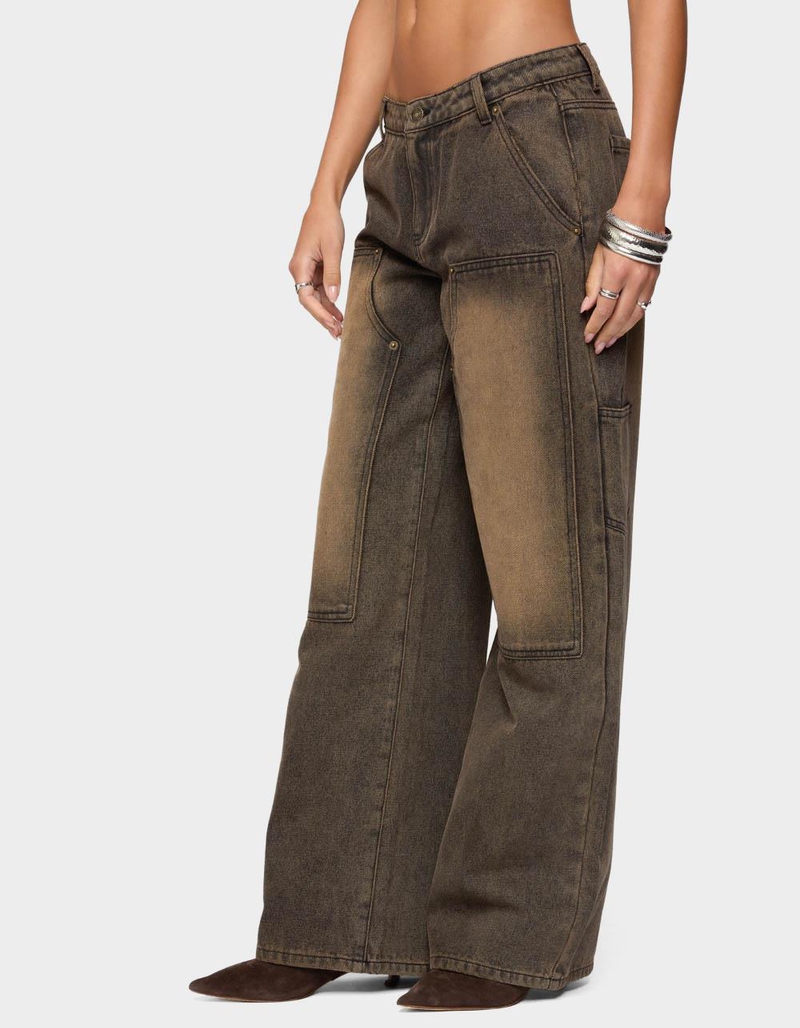 EDIKTED Ayla Low Rise Carpenter Jeans image number 1
