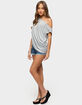 EDIKTED Ofelia Asymmetric Off Shoulder Ruched Top image number 4
