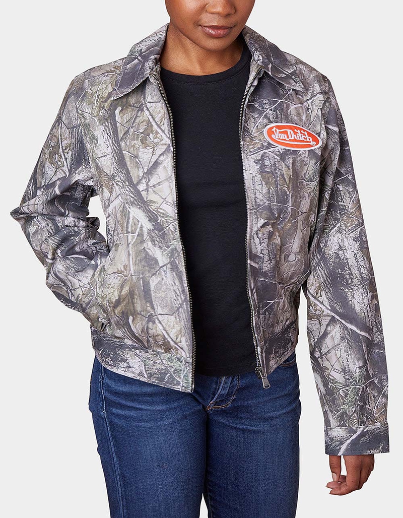 VON DUTCH Mechanical Stretch Twill Tree Print Womens Jacket image number 1