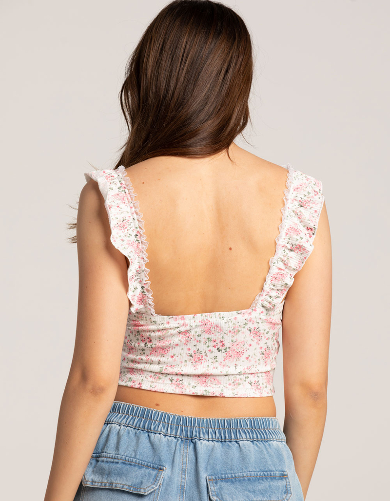 RSQ Womens Print Flutter Sleeve Top image number 2