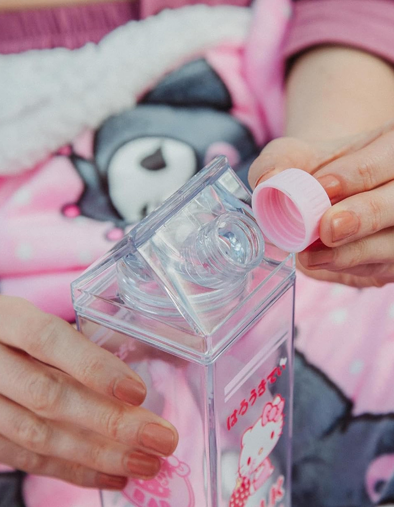 SANRIO 16 oz Hello Kitty Strawberry Plastic Milk Carton Bottle image number 4
