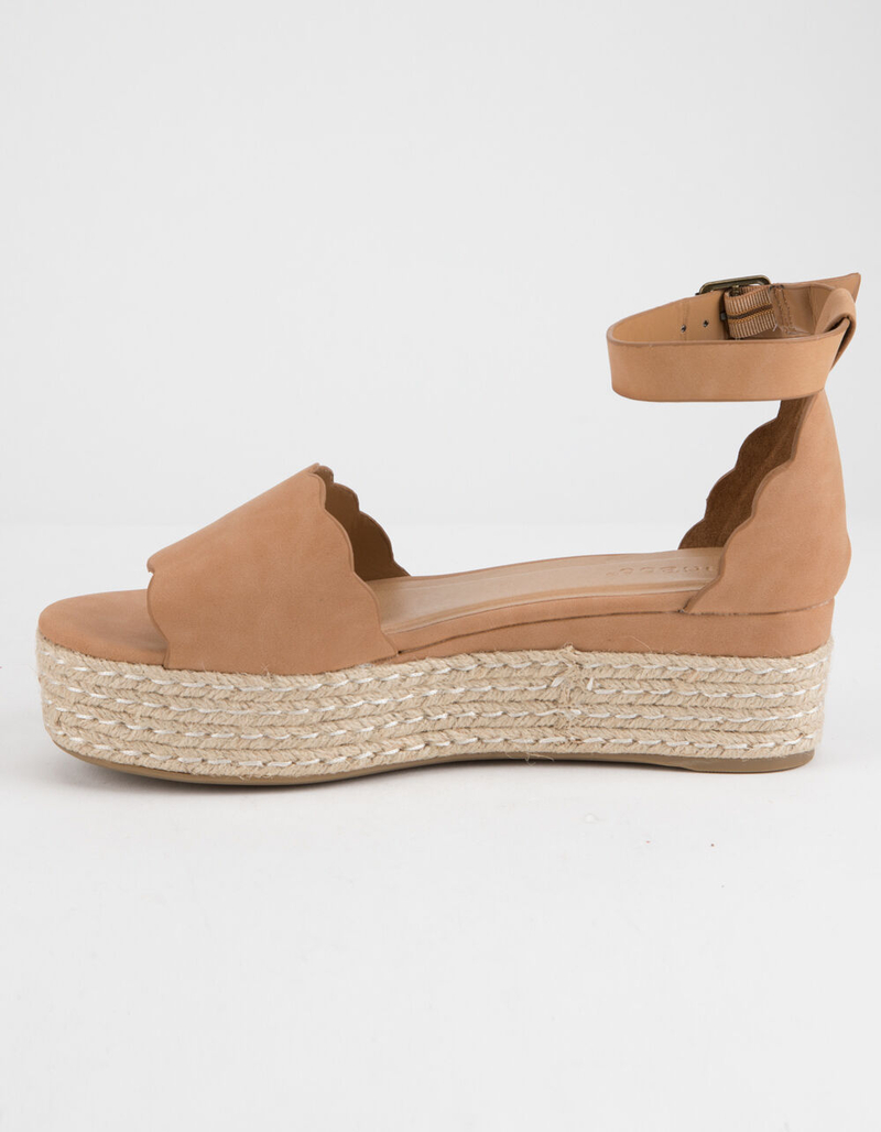 BAMBOO Scallop Espadrille Tan Womens Platform Sandals image number 2