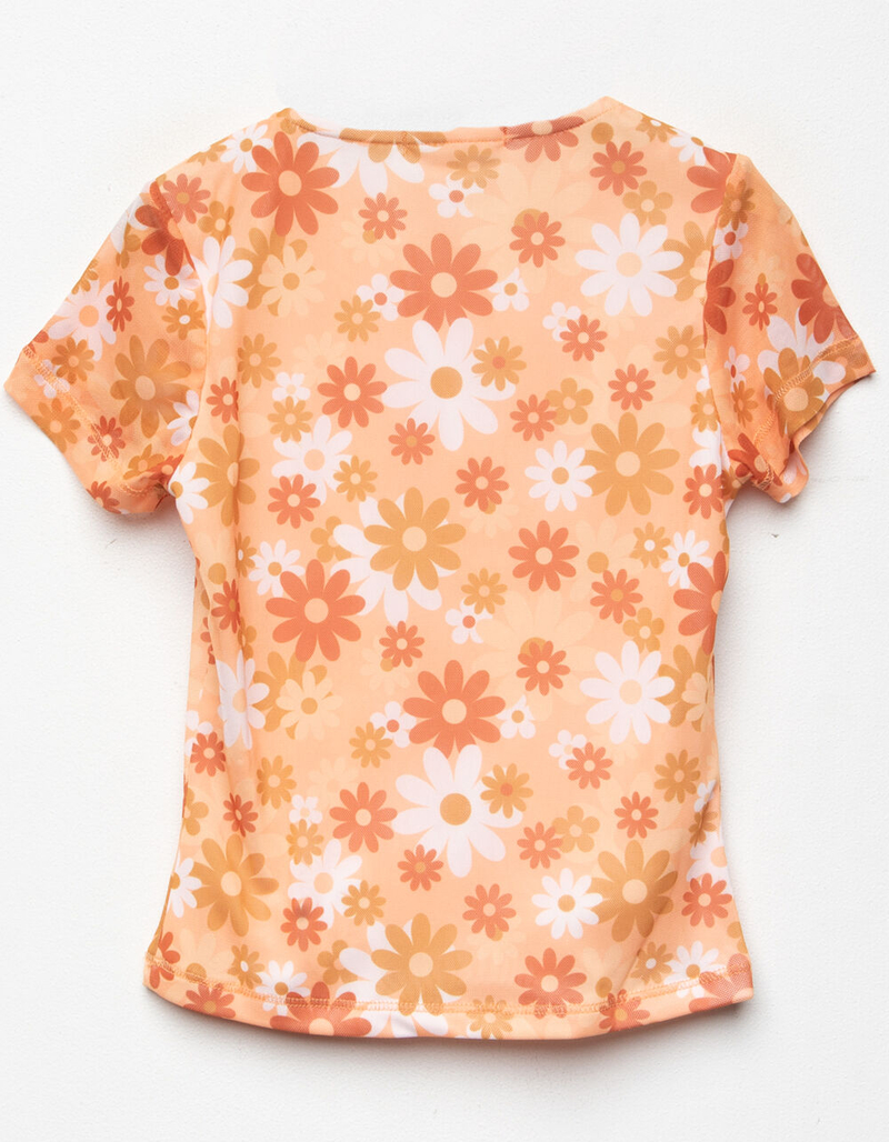 FULL TILT Retro Floral Mesh Girls Tee image number 1