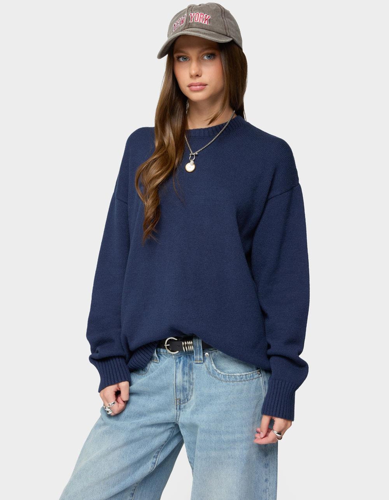 EDIKTED Priscila Oversized Crewneck Sweater image number 0