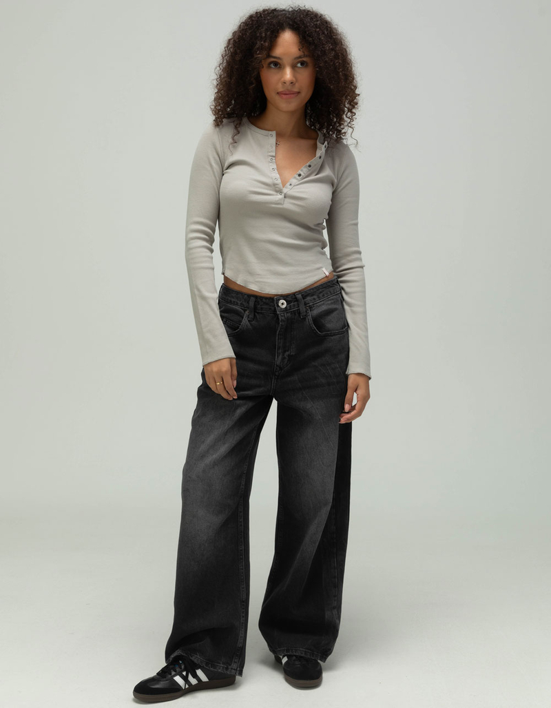 BDG Urban Outfitters Drake Henley Womens Long Sleeve Top image number 1