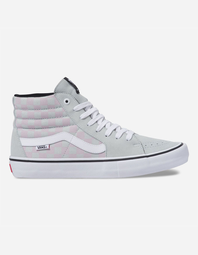 VANS Checkerboard Sk8-Hi Pro Smoke & Violet Ice Shoes image number 0