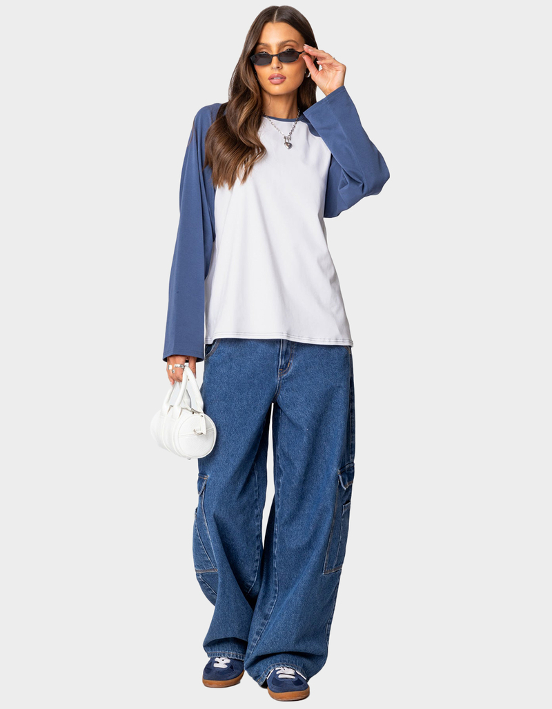 EDIKTED Oversized Raglan Long Sleeve Tee image number 1