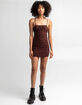 SKY AND SPARROW Brown Mesh Emma Bodycon Dress image number 4
