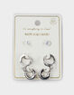 DO EVERYTHING IN LOVE White Gold Dipped 3 Pack Earrings image number 2