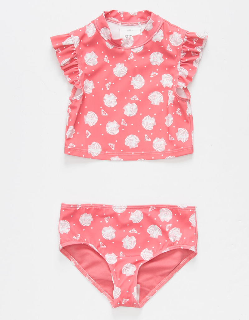 ROXY Teeny Everglow Little Girls Short Sleeve Cropped Rash Guard Set (4-6) image number 0