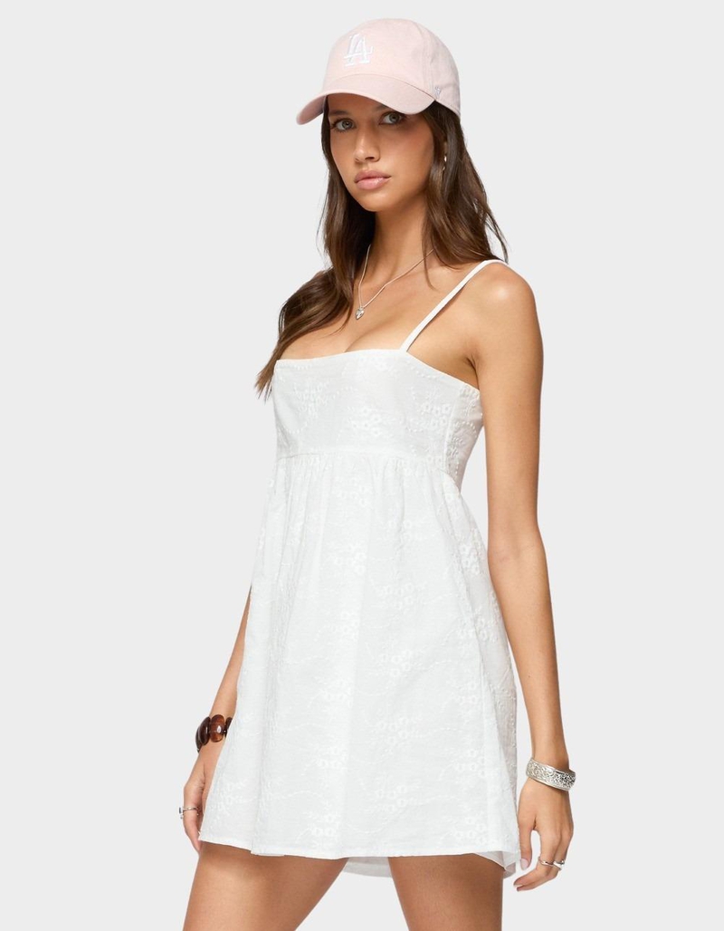 EDIKTED Winifred Eyelet Babydoll Mini Dress image number 1