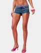 EDIKTED Barbie&trade; Rhinestone Low Rise Denim Shorts image number 1