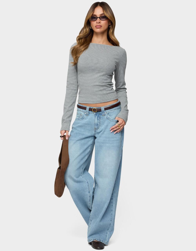 EDIKTED Rivka Low Rise Straight Leg Jeans image number 4