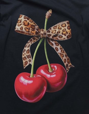 CHERRIES Leopard Bow Unisex Long Sleeve Tee Alternative Image