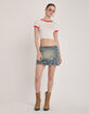 PLAYBOY Applique Raw Hem Womens Denim Skirt image number 1