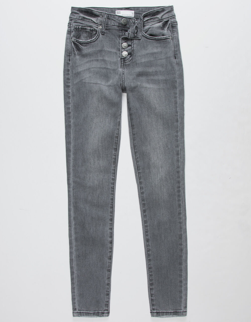RSQ Manhattan High Rise Exposed Button Girls Skinny Jeans image number 0