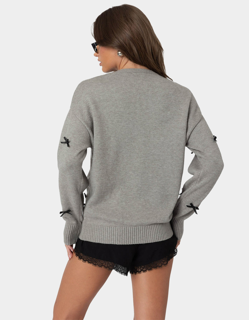 EDIKTED Satin Bow Oversized Sweater image number 4