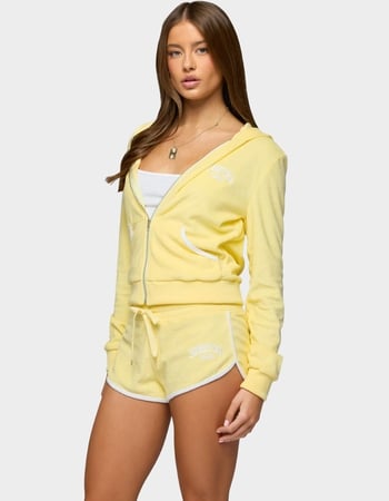 EDIKTED Madilyn Terry Cloth Zip Up Hoodie Alternative Image