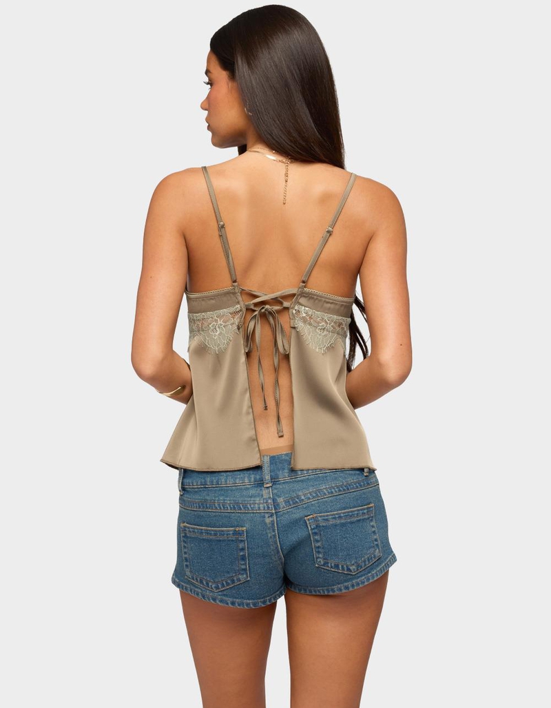 EDIKTED Satin Effect Lacey Babydoll Top image number 2