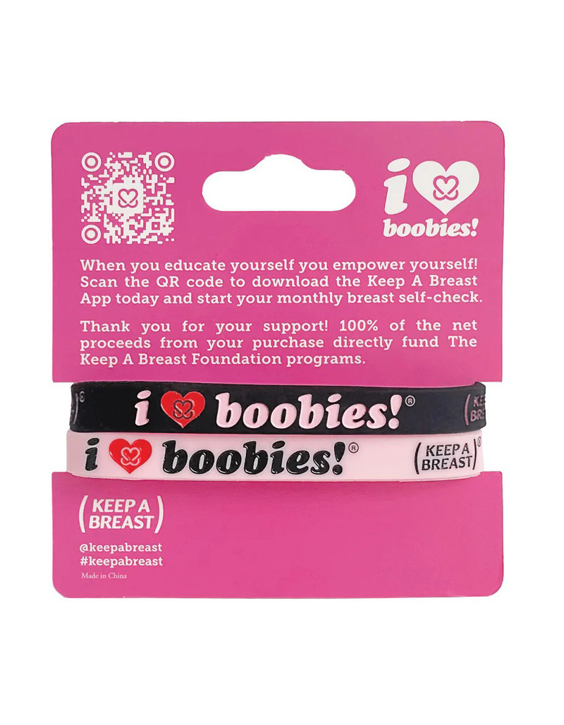 KEEP A BREAST I Love Boobies! 2 Pack Mini Bracelets image number 3