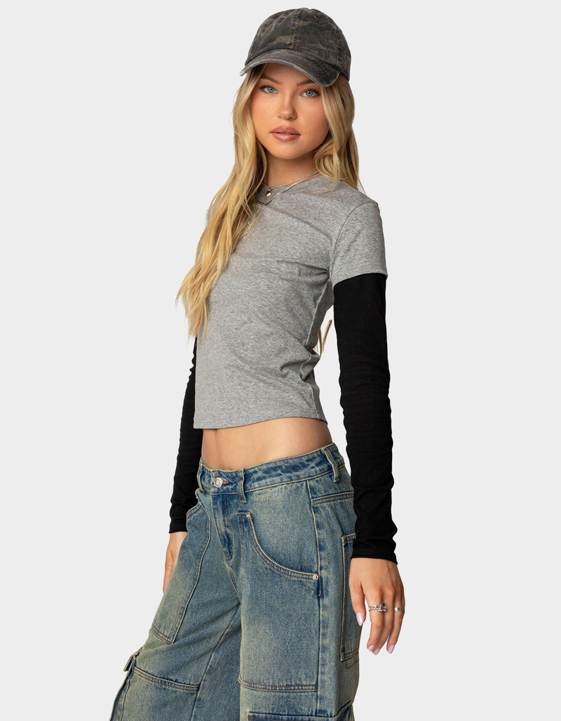 EDIKTED Lucine Layered Long Sleeve Tee image number 3