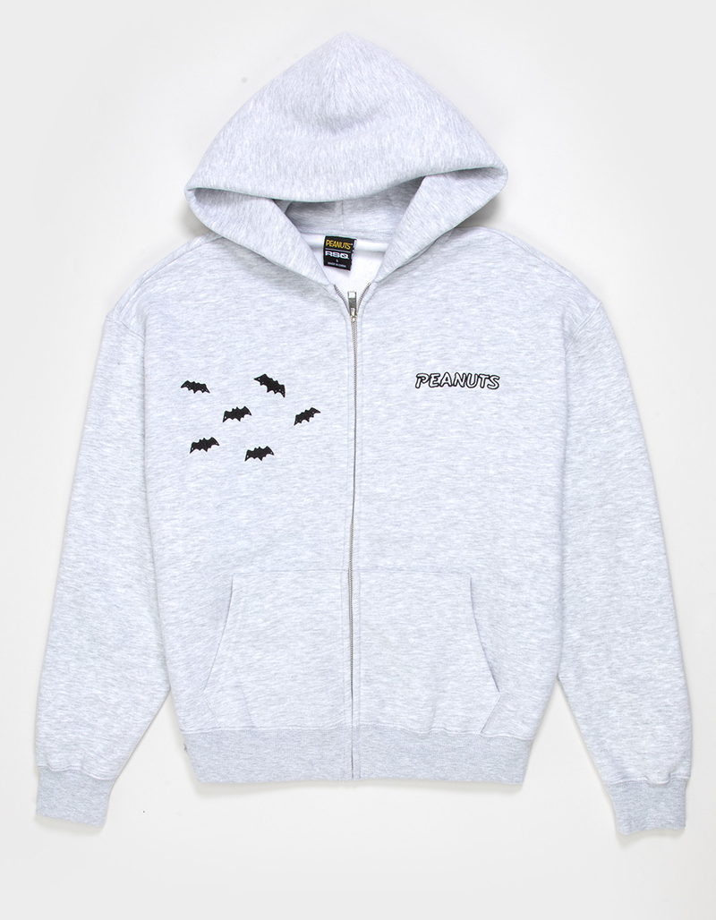 RSQ x Peanuts Halloween Creeped Mens Zip-Up Hoodie image number 2