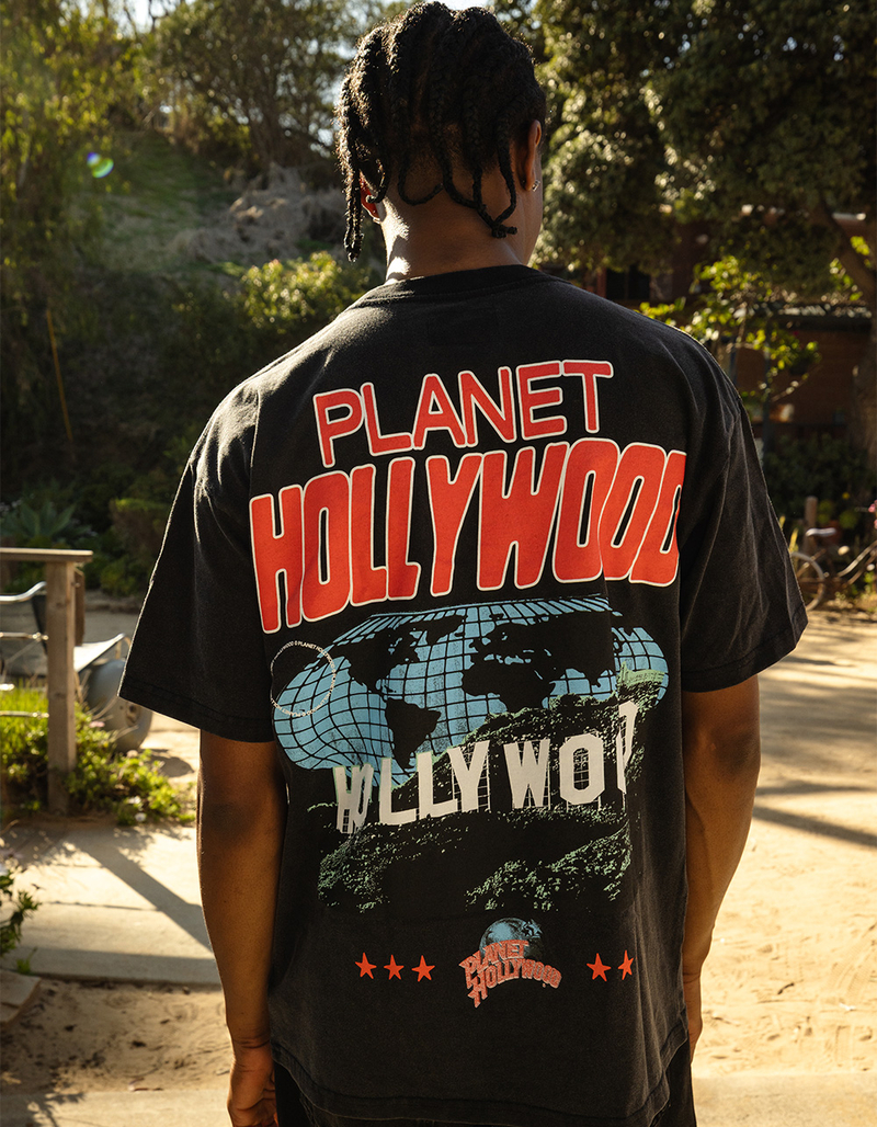 PLANET HOLLYWOOD World Map Mens Boxy Tee image number 3