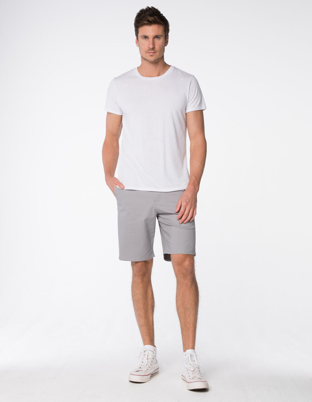 RSQ Mid Length Mens Gray Chino Shorts 