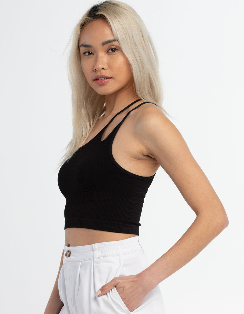 SKY AND SPARROW Double Strap One Shoulder Bralette image number 1