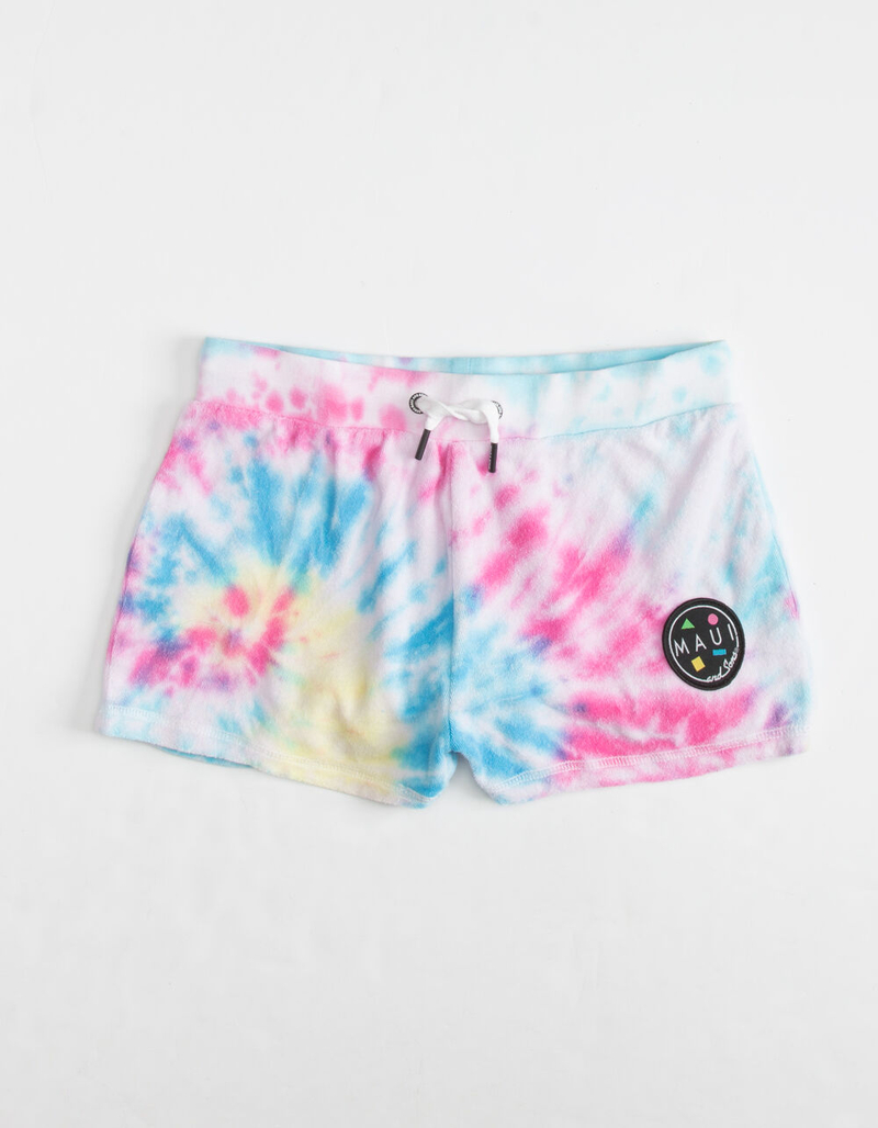 MAUI AND SONS Tie Dye Girls Terry Shorts image number 0