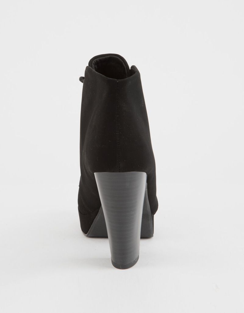 SODA Lace Up Black Womens Heeled Booties image number 3