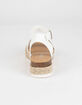 SODA Double Band Girls White Flatform Sandals image number 4