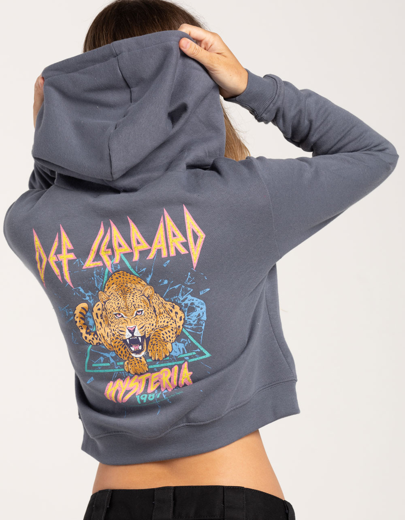DEF LEPPARD Crop Zip-Up Womens Hoodie image number 0