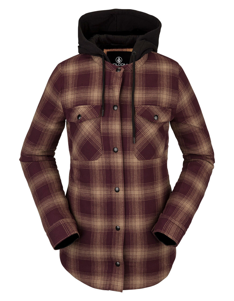 VOLCOM Womens Hooded Flannel Jacket image number 0