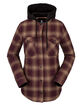 VOLCOM Womens Hooded Flannel Jacket image number 1