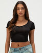 HEART & HIPS Womens V-Neck Crop Tee image number 1