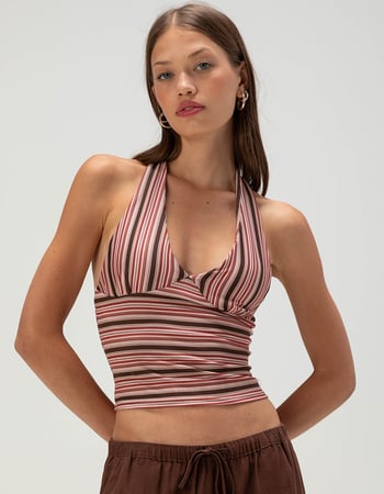 FULL TILT Womens Stripe Halter Top Primary Image