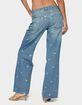 EDIKTED Edna Floral Embroidered Low Rise Jeans image number 3