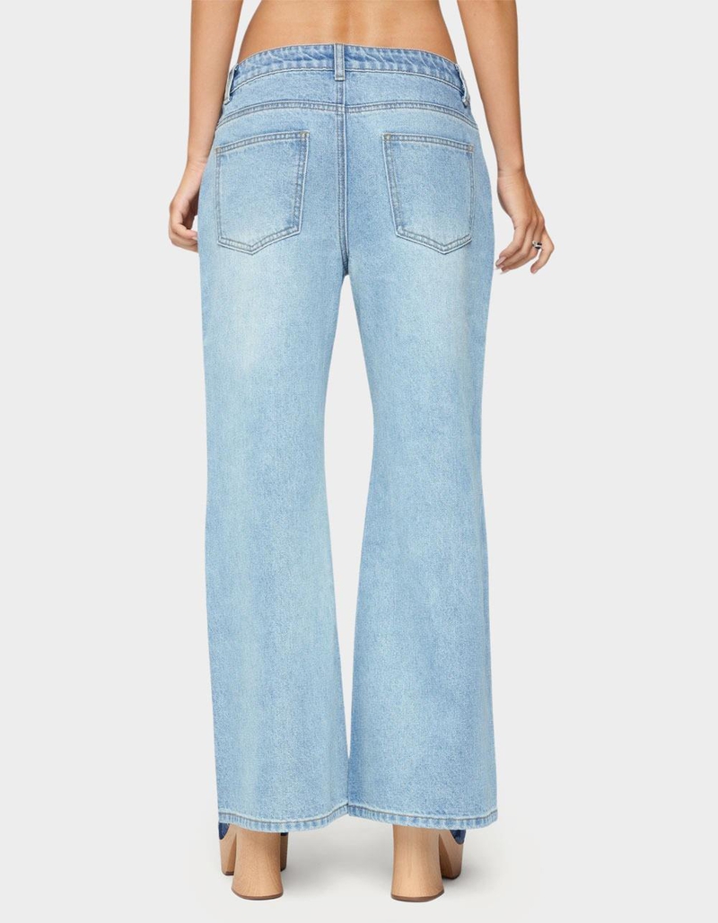 EDIKTED Petite Low Rise Wide Leg Jeans image number 2