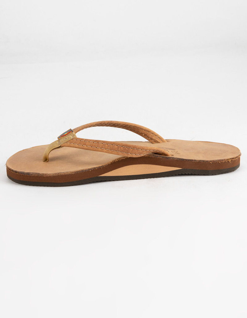 RAINBOW Luxury Leather Single Layer Narrow Strap Womens Sandals image number 3