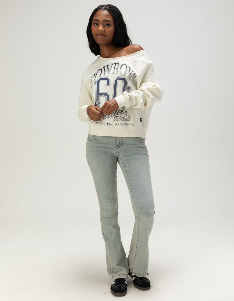 THE WILD COLLECTIVE Dallas Cowboys Womens Off The Shoulder Sweatshirt image number 4