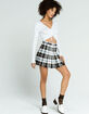 LOVE TREE Black & White Plaid Pleated Tennis Skirt image number 5