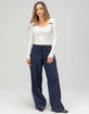 RSQ Womens Long Sleeve Pointelle Bow Cinch Top image number 2