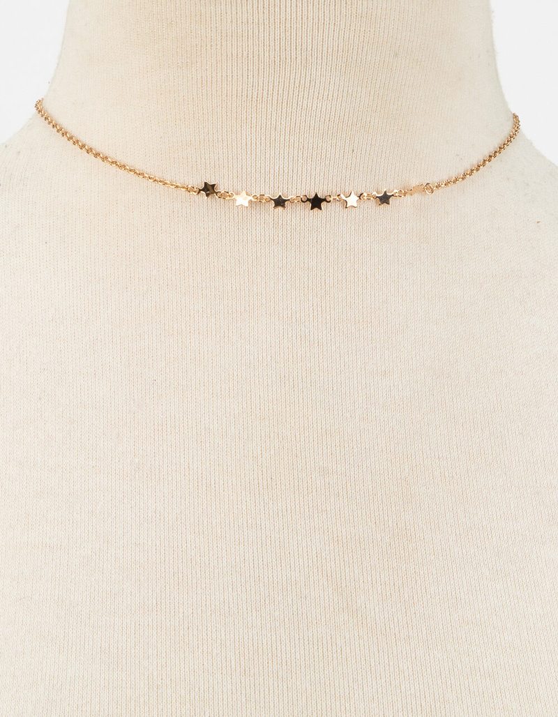 FULL TILT 5 Pack Beaded/Star/Velvet Chokers image number 2